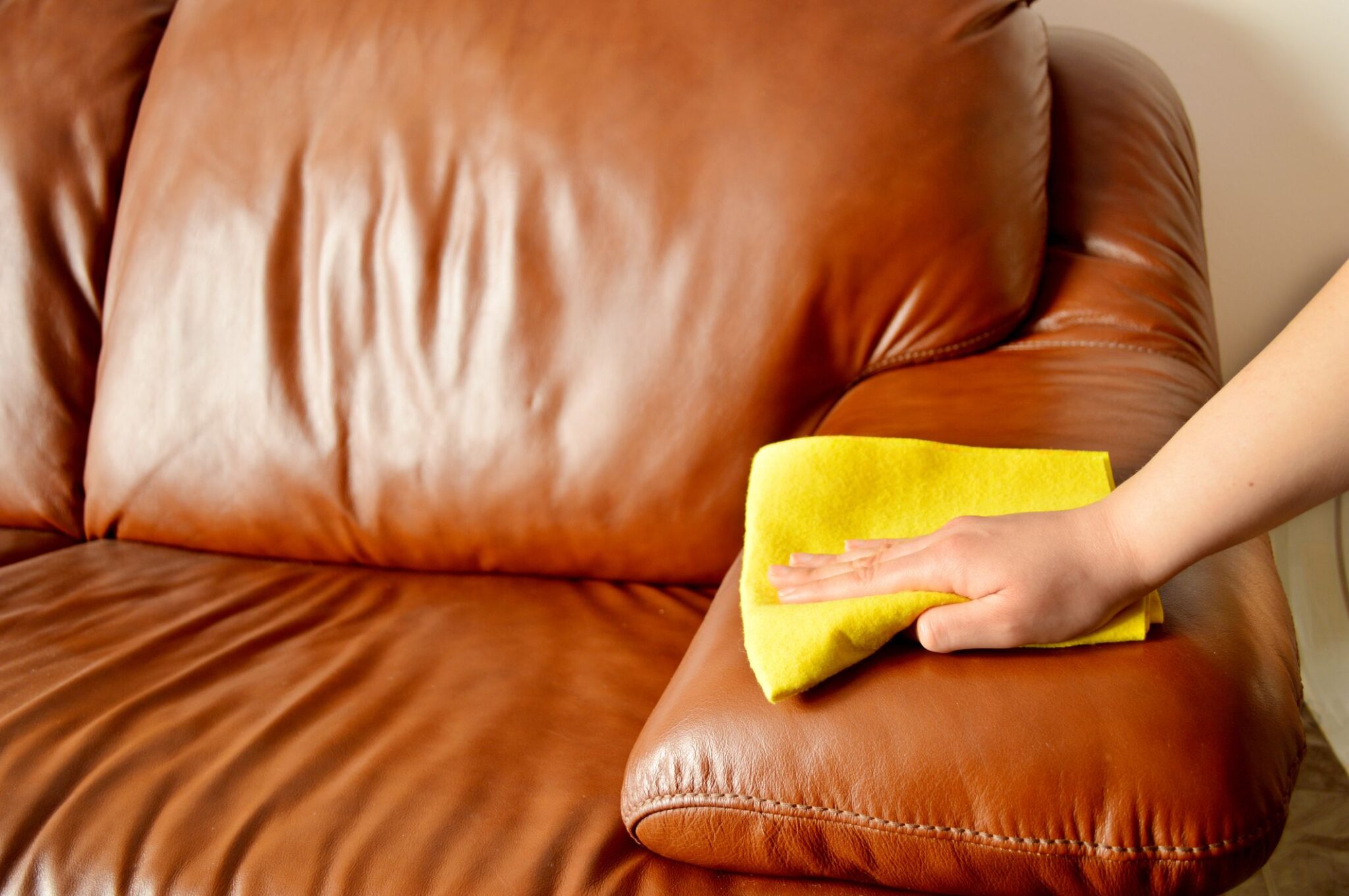 can steam clean leather sofa