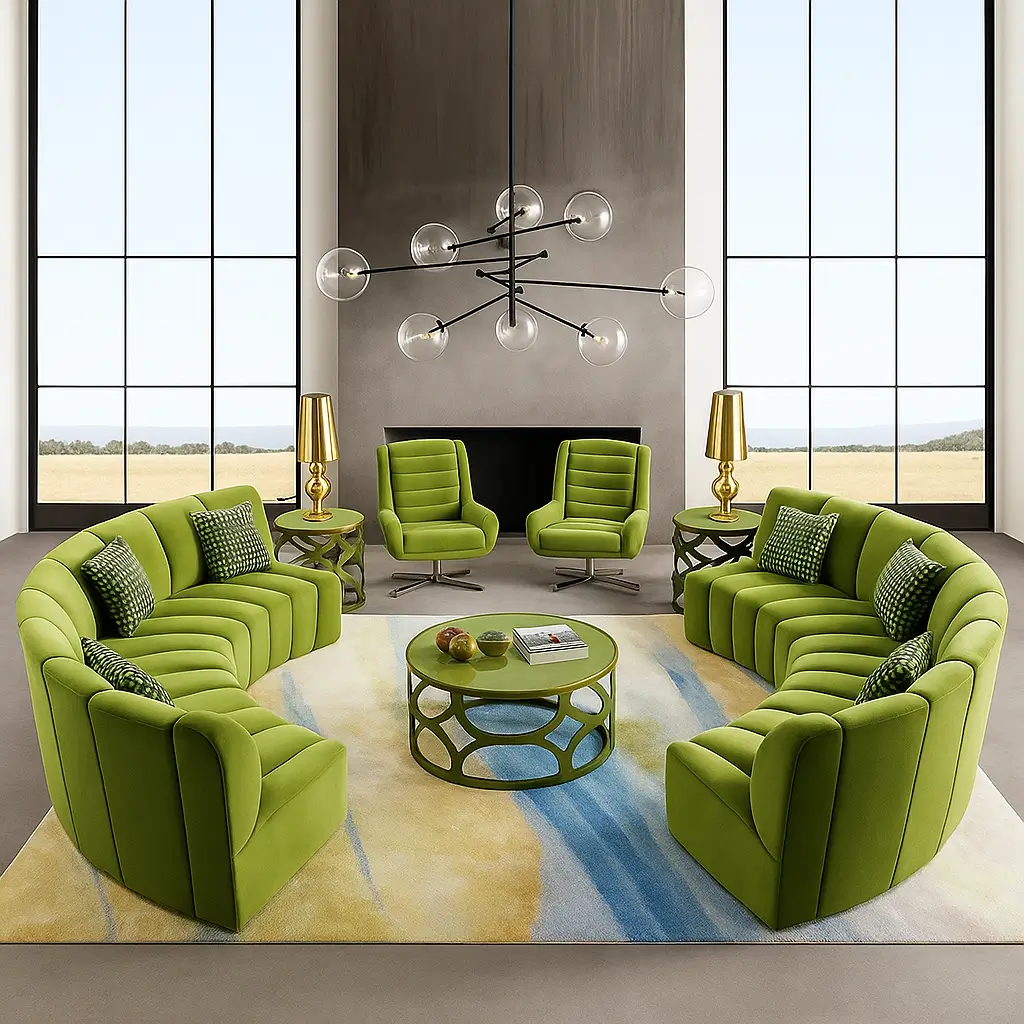 Residential Custom Curved Couch